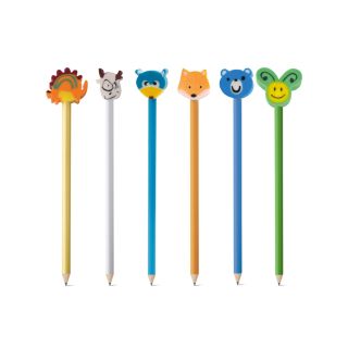 LÁPIS APONTADO COM BONECO DE BORRACHA
