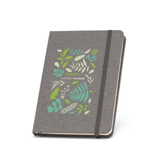 CADERNO A5 DE CAPA DURA EM TECIDO POLIÉSTER 100% RECICLADO