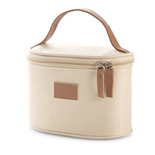 BOLSA DE COSMÉTICOS EM MICROFIBRA COM DETALHE EM C. SINTÉTICO