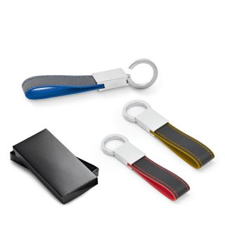 CHAVEIRO EM C. SINTÉTICO E METAL COM MOSQUETÃO GIRATÓRIO