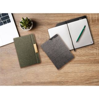 CADERNO A5 DE CAPA DURA EM TECIDO PET 100% RECICLADO