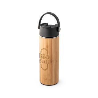 GARRAFA EM BAMBU E AÇO INOX 440ML