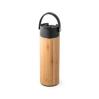GARRAFA EM BAMBU E AÇO INOX 440ML