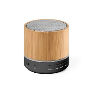 CAIXA DE SOM COM MICROFONE EM BAMBU