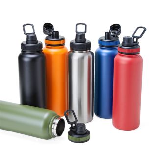 GARRAFA TÉRMICA FEITA EM INOX COM PAREDE DUPLA, CAPACIDADE DE 1,2 LITROS