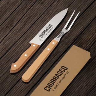 KIT CHURRASCO 2 PEÇAS EM ESTOJO DE PAPELÃO