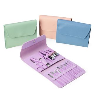 KIT MANICURE 16 PEÇAS EM ESTOJO DE COURO SINTÉTICO
