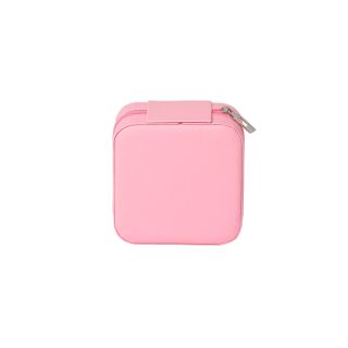 PORTA-JOIAS DE COURO SINTÉTICO COM REVESTIMENTO AVELUDADO