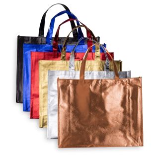 SACOLA TNT METALIZADA 120G/M² COM BOTÃO